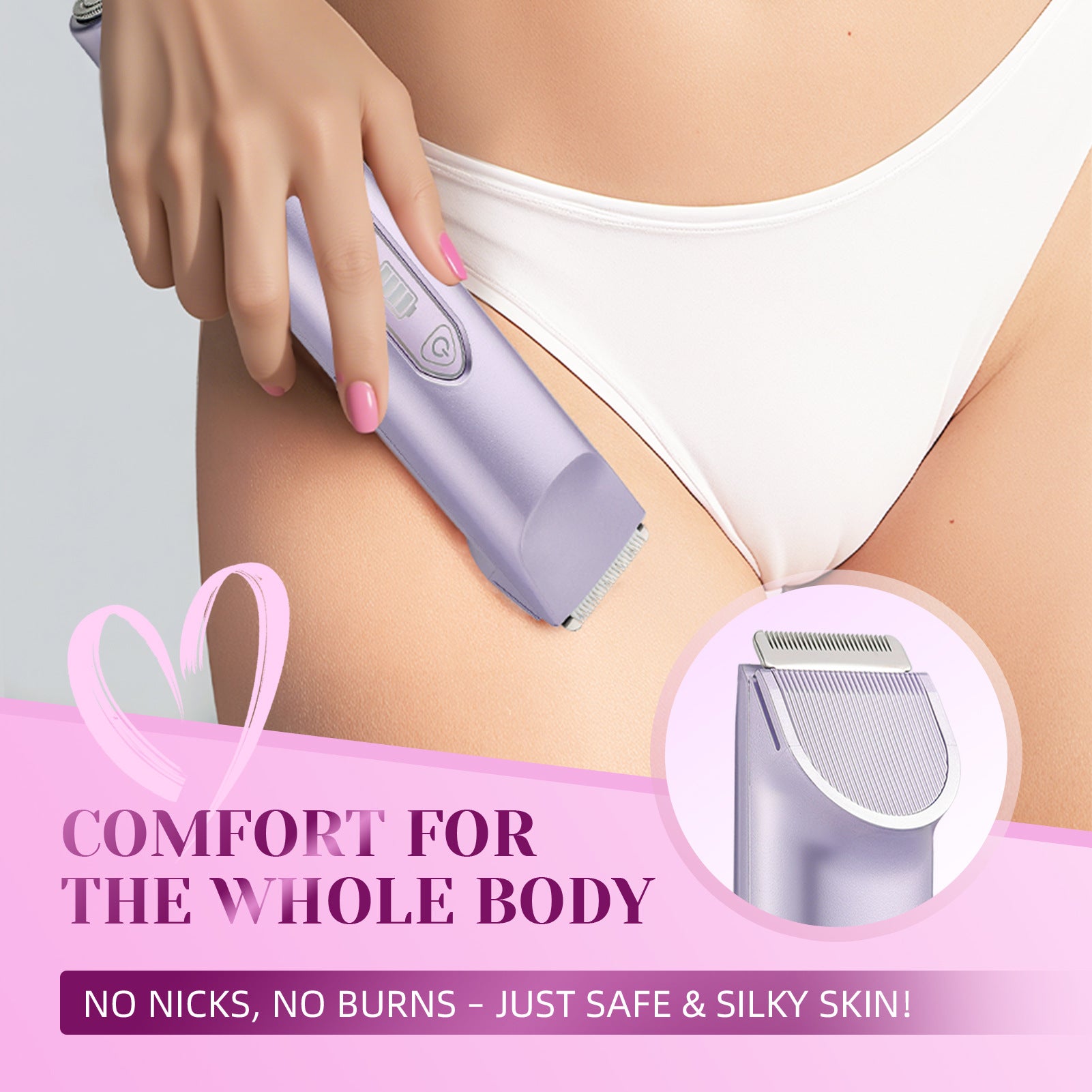 BettrShave™ Lavender | 3-in-1 Women's Body, Bikini & Facial Hair Trimmer