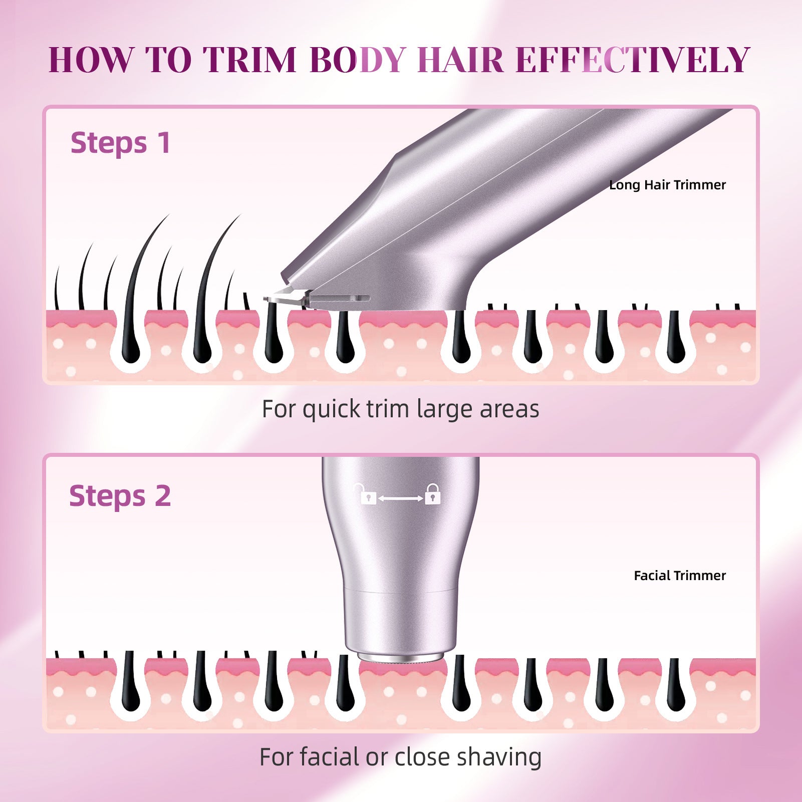 BettrShave™ Lavender | 3-in-1 Women's Body, Bikini & Facial Hair Trimmer